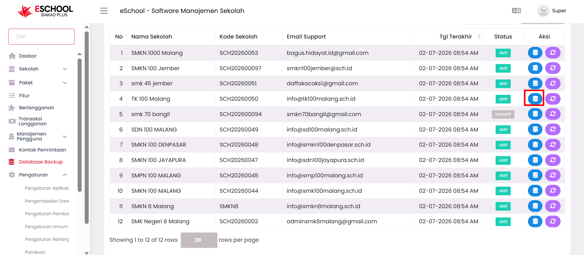 Manajeman backup database