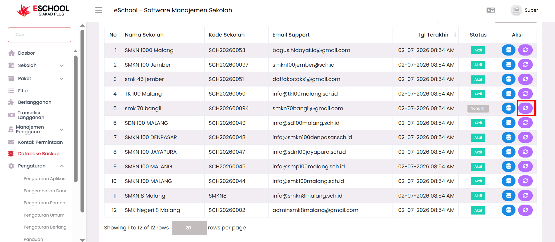 Manajeman backup database